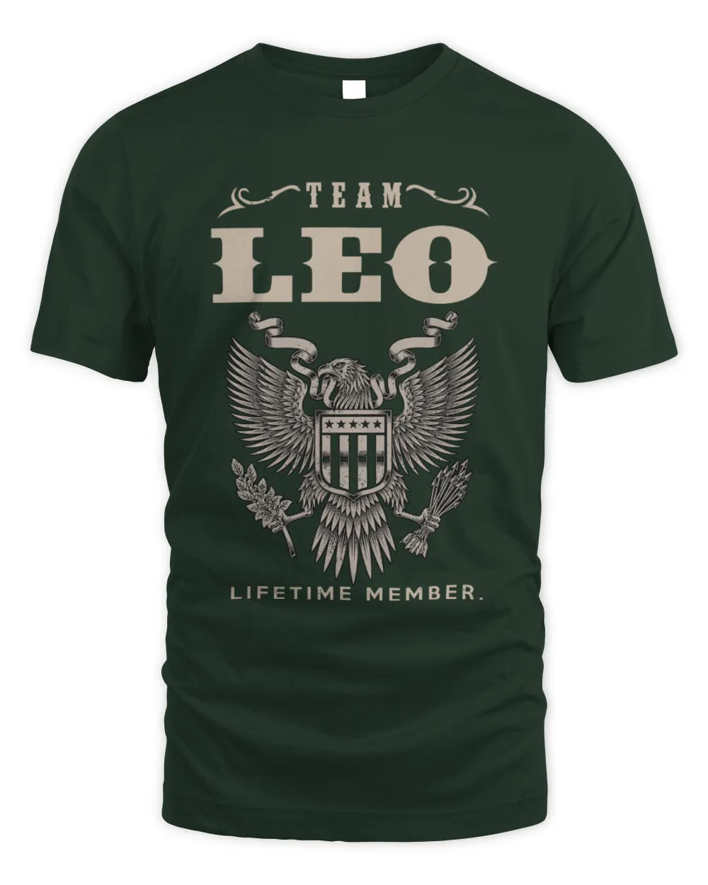LEO TP06-K82 – Personalized Classic Style Apparel “Team NAME Lifetime Member” - Unisex Standard T-Shirt - Forest Green