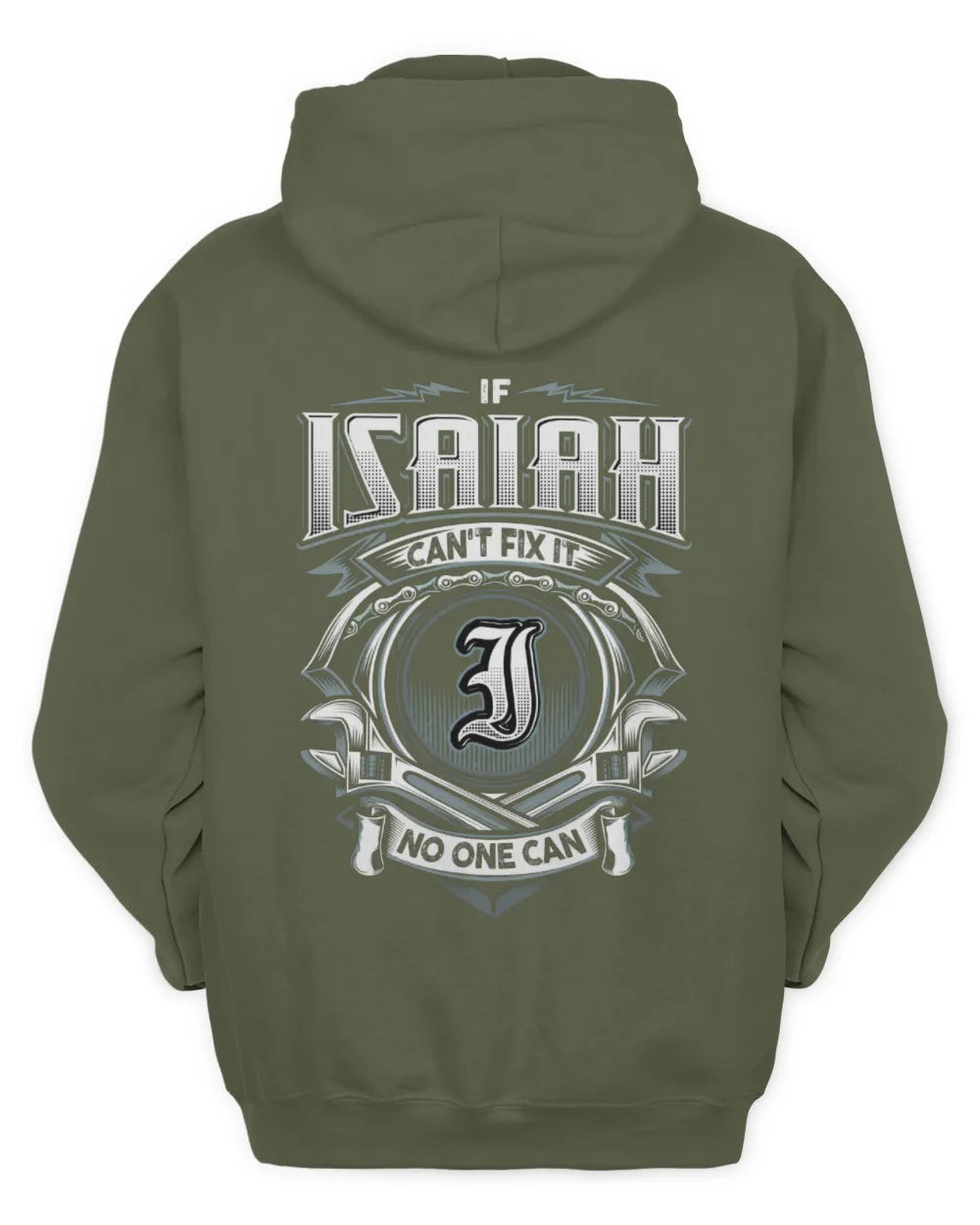 ISAIAH AP81-K4-626 - Personalized Ahmed Quote Apparel “If Ahmed Can't Fix It, No One Can” - Unisex Hoodie - Military Green