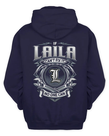 LAILA AP81-K4-626 - Personalized Ahmed Quote Apparel “If Ahmed Can't Fix It, No One Can” - Unisex Hoodie - Navy