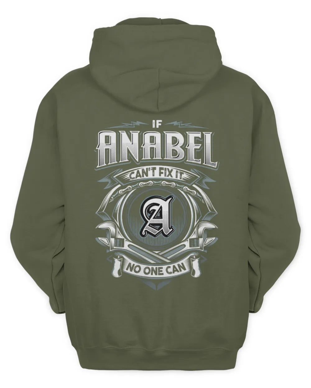 ANABEL AP81-K4-626 - Personalized Ahmed Quote Apparel “If Ahmed Can't Fix It, No One Can” - Unisex Hoodie - Military Green