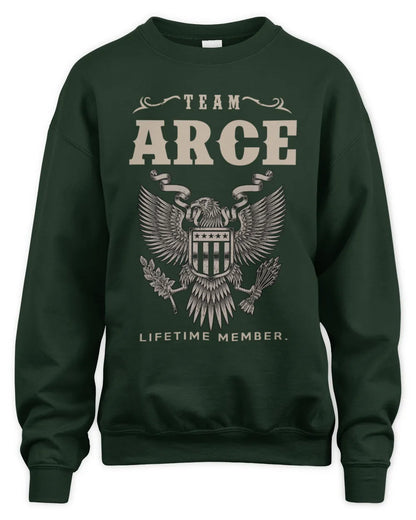 ARCE TP06-K82 – Personalized Classic Style Apparel “Team NAME Lifetime Member” - Unisex Sweatshirt - Forest Green