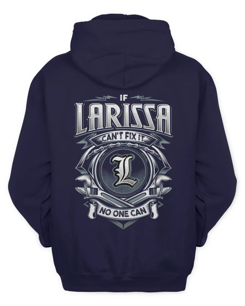 LARISSA AP81-K4-626 - Personalized Ahmed Quote Apparel “If Ahmed Can't Fix It, No One Can” - Unisex Hoodie - Navy