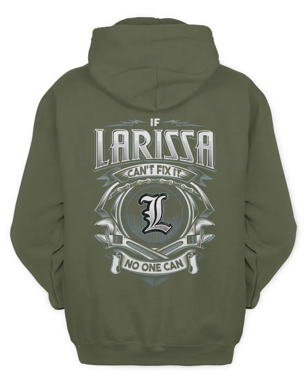 LARISSA AP81-K4-626 - Personalized Ahmed Quote Apparel “If Ahmed Can't Fix It, No One Can” - Unisex Hoodie - Military Green