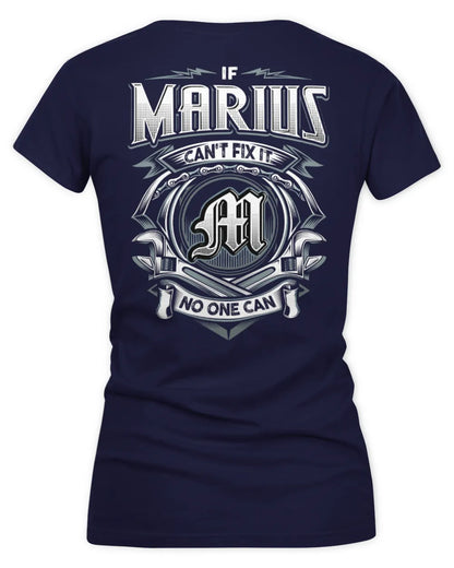 MARIUS AP81-K4-626 - Personalized Ahmed Quote Apparel “If Ahmed Can't Fix It, No One Can” - Women's V-Neck T-Shirt - Navy