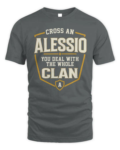 ALESSIO NT1-K008 Cross A/An NAME, You Deal With the Whole Clan | Personalized Vintage T-Shirt - Unisex Standard T-Shirt - Charcoal