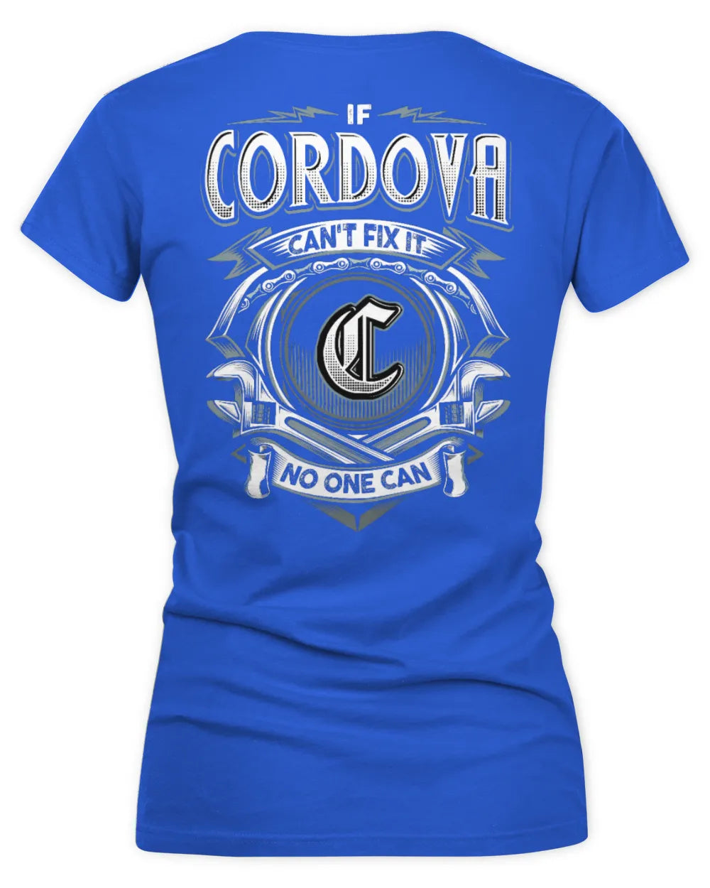 CORDOVA AP81-K4-626 - Personalized Ahmed Quote Apparel “If Ahmed Can't Fix It, No One Can” - Women's V-Neck T-Shirt - Royal