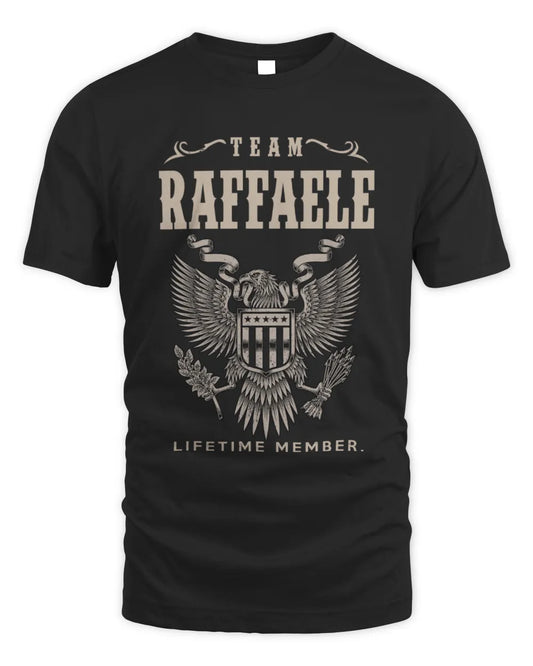 RAFFAELE TP06-K82 – Personalized Classic Style Apparel “Team NAME Lifetime Member” - Unisex Standard T-Shirt - Black
