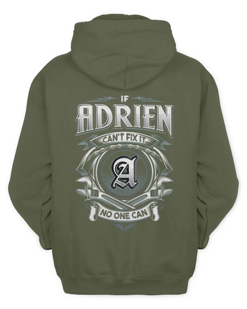 ADRIEN AP81-K4-626 - Personalized Ahmed Quote Apparel “If Ahmed Can't Fix It, No One Can” - Unisex Hoodie - Military Green