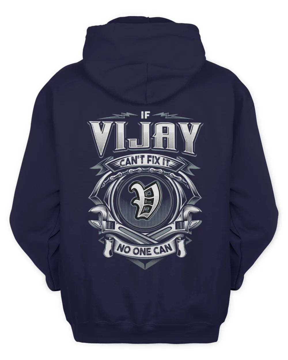 VIJAY AP81-K4-626 - Personalized Ahmed Quote Apparel “If Ahmed Can't Fix It, No One Can” - Unisex Hoodie - Navy