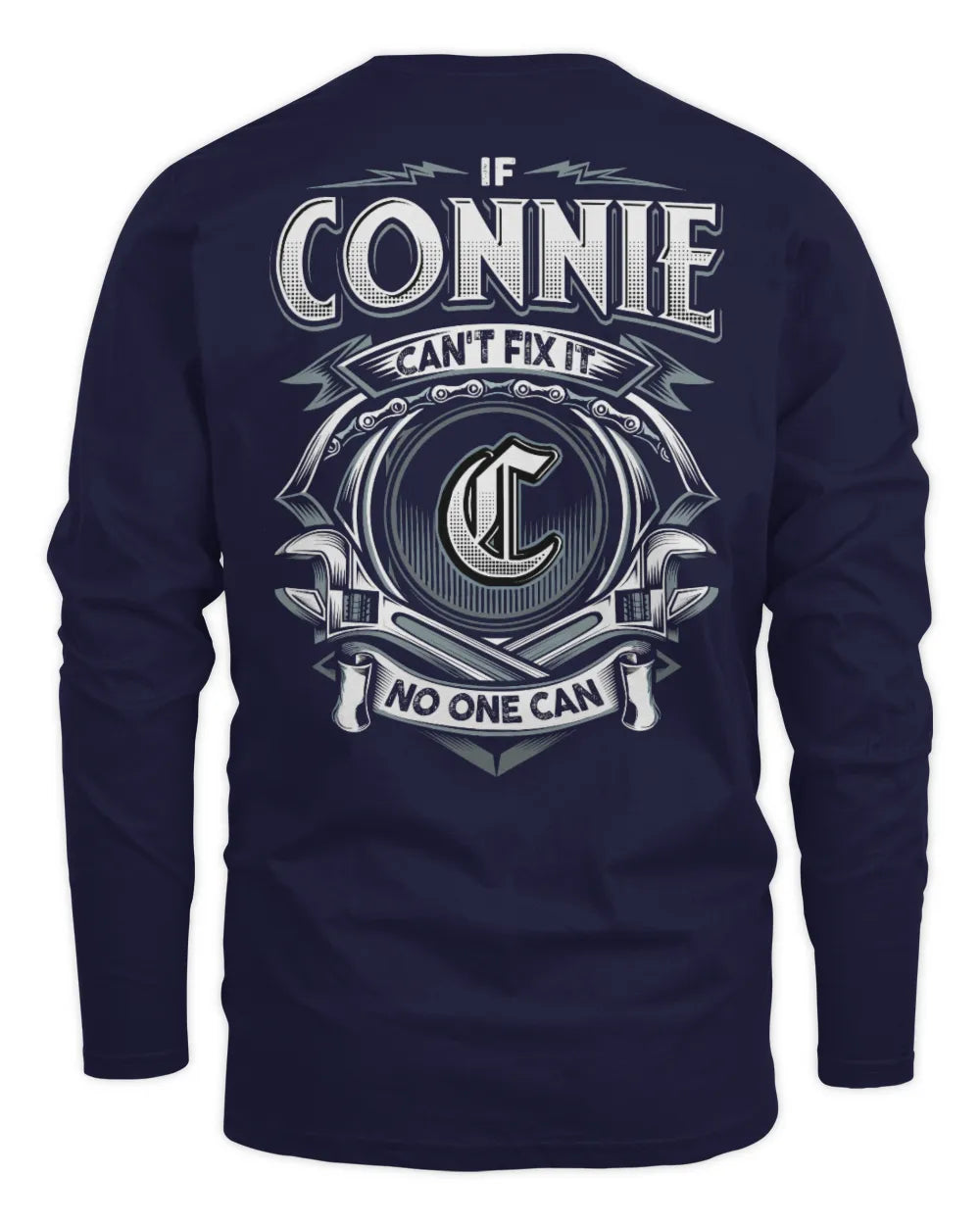 CONNIE AP81-K4-626 - Personalized Ahmed Quote Apparel “If Ahmed Can't Fix It, No One Can” - Men's Long Sleeved T-Shirt - Navy
