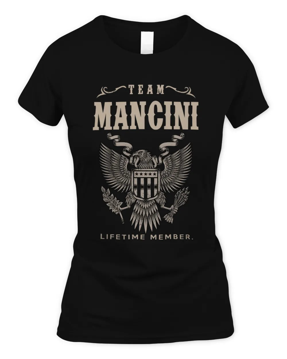 MANCINI TP06-K82 – Personalized Classic Style Apparel “Team NAME Lifetime Member” - Women's Standard T-Shirt - Black