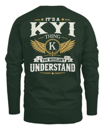 KYI KT06-M008 It’s a [NAME] Thing – You Wouldn’t Understand | Personalized Vintage T-Shirt - Men's Long Sleeved T-Shirt - Forest Green