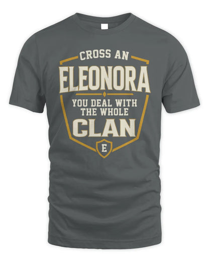 ELEONORA NT1-K008 Cross A/An NAME, You Deal With the Whole Clan | Personalized Vintage T-Shirt - Unisex Standard T-Shirt - Charcoal
