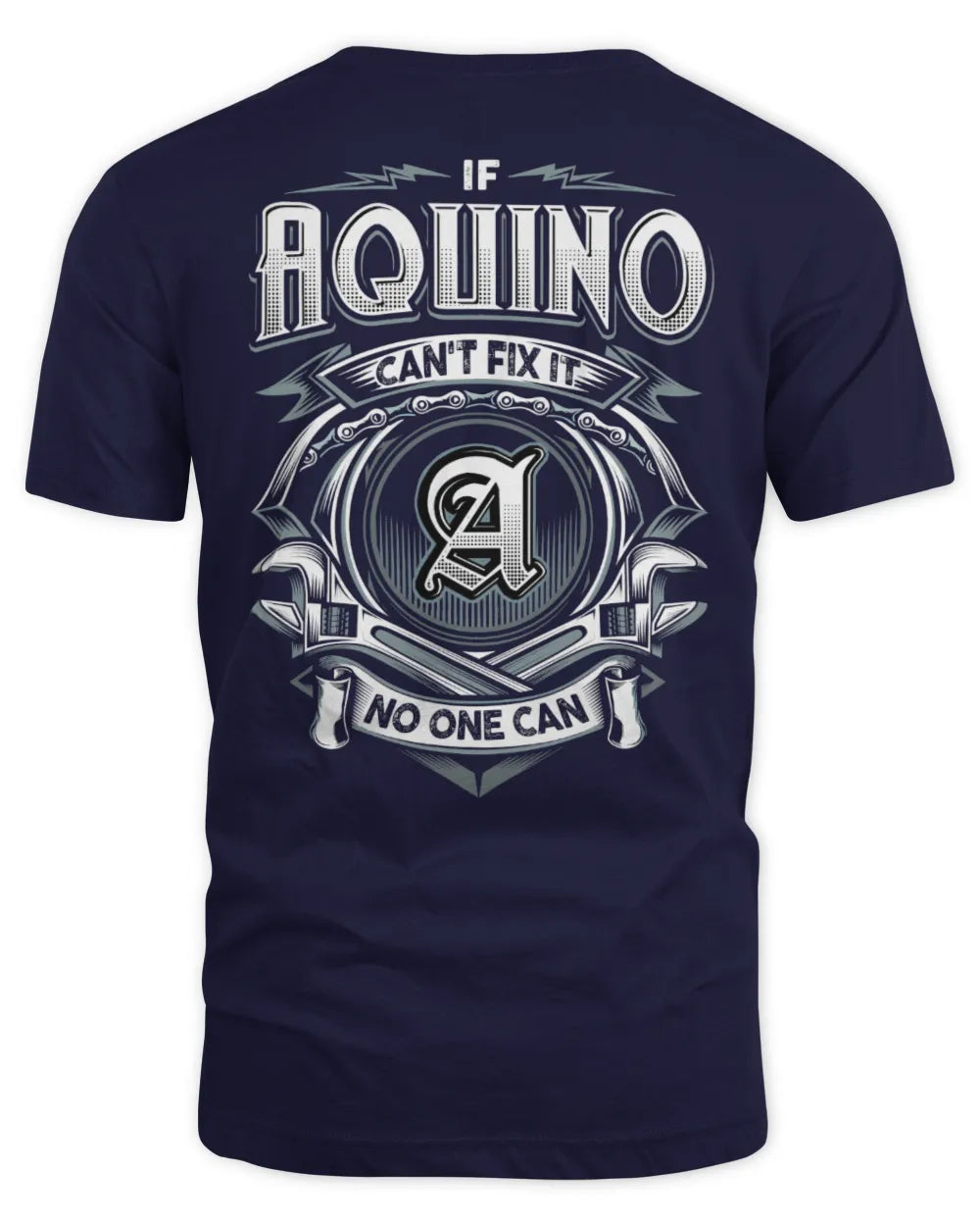 AQUINO AP81-K4-626 - Personalized Ahmed Quote Apparel “If Ahmed Can't Fix It, No One Can” - Unisex Standard T-Shirt - Navy