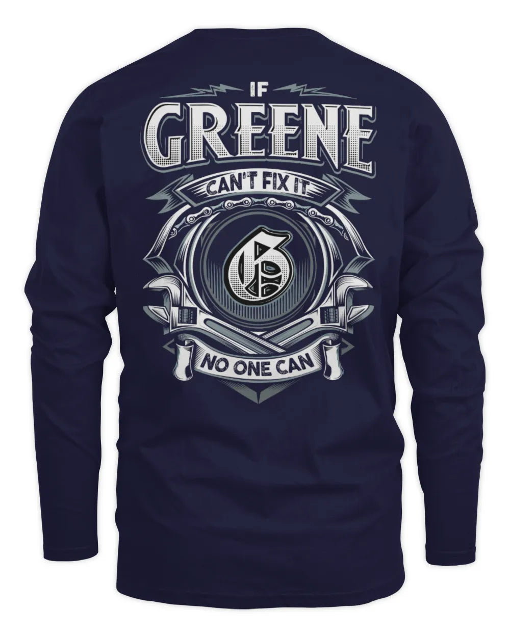 GREENE AP81-K4-626 - Personalized Ahmed Quote Apparel “If Ahmed Can't Fix It, No One Can” - Men's Long Sleeved T-Shirt - Navy