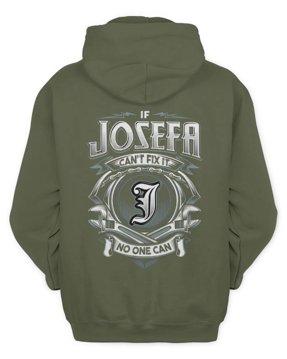 JOSEFA AP81-K4-626 - Personalized Ahmed Quote Apparel “If Ahmed Can't Fix It, No One Can” - Unisex Hoodie - Military Green