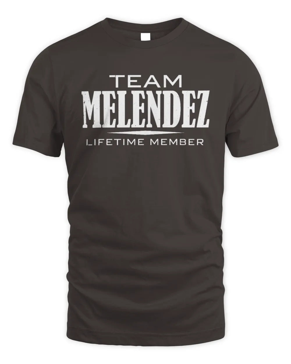 MELENDEZ BL62-K4-128 - Personalized “Team NAME Lifetime Member” - Unisex Standard T-Shirt - Dark Chocolate