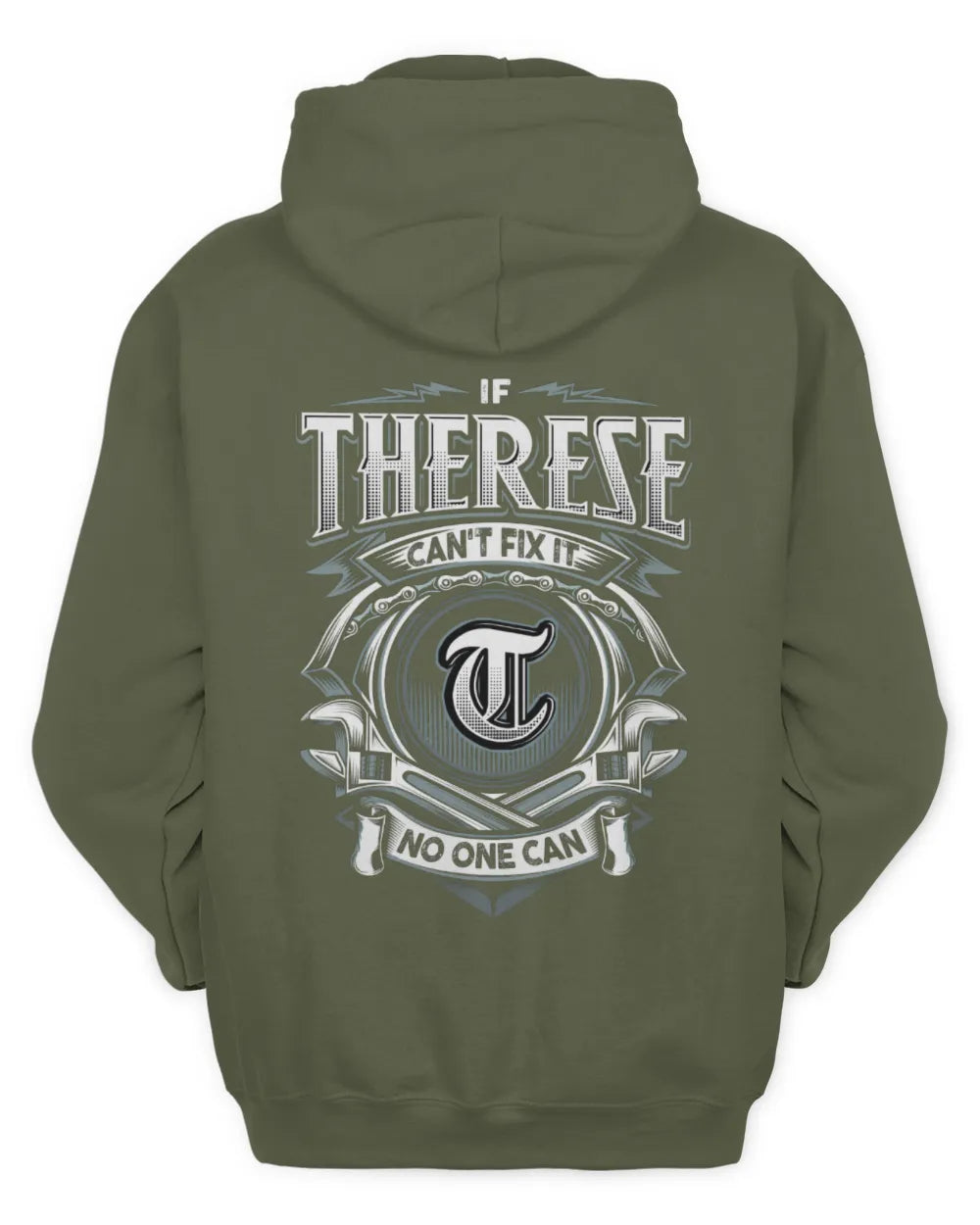 THERESE AP81-K4-626 - Personalized Ahmed Quote Apparel “If Ahmed Can't Fix It, No One Can” - Unisex Hoodie - Military Green