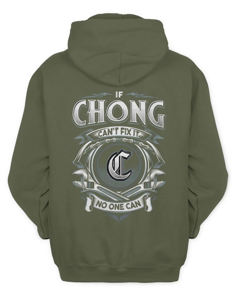 CHONG AP81-K4-626 - Personalized Ahmed Quote Apparel “If Ahmed Can't Fix It, No One Can” - Unisex Hoodie - Military Green