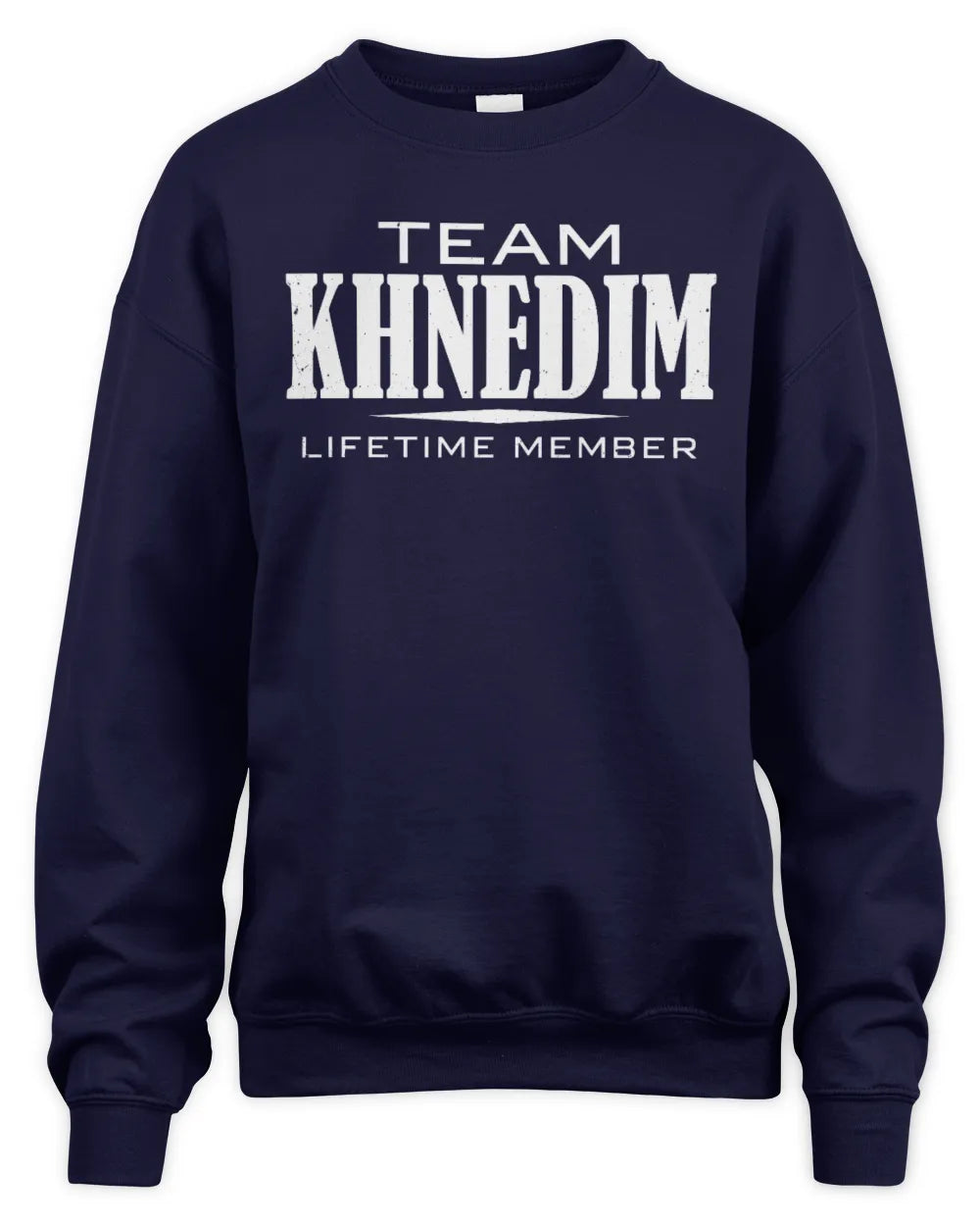 KHNEDIM BL62-K4-128 - Personalized “Team NAME Lifetime Member” - Unisex Sweatshirt - Navy