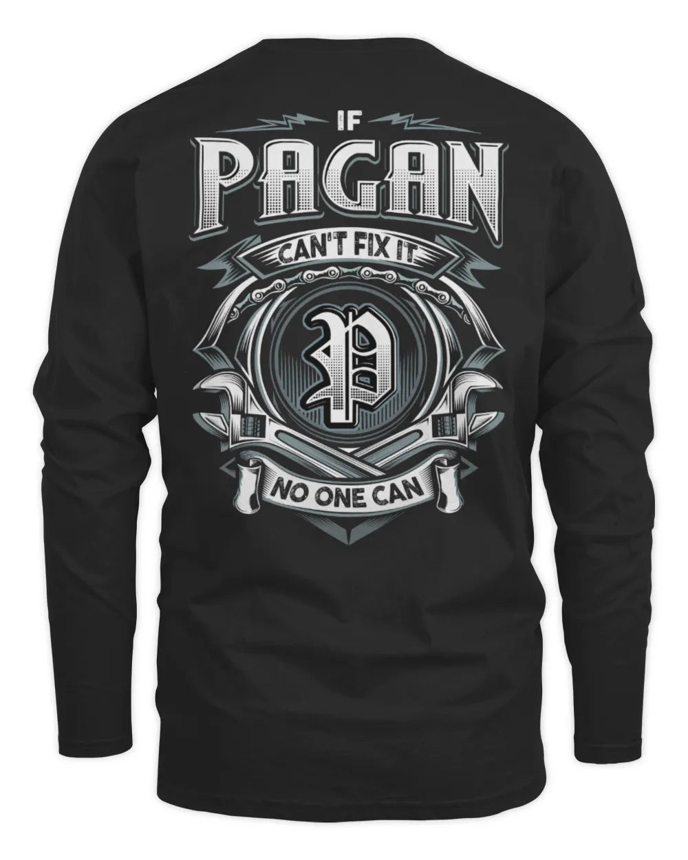 PAGAN AP81-K4-626 - Personalized Ahmed Quote Apparel “If Ahmed Can't Fix It, No One Can” - Men's Long Sleeved T-Shirt - Black