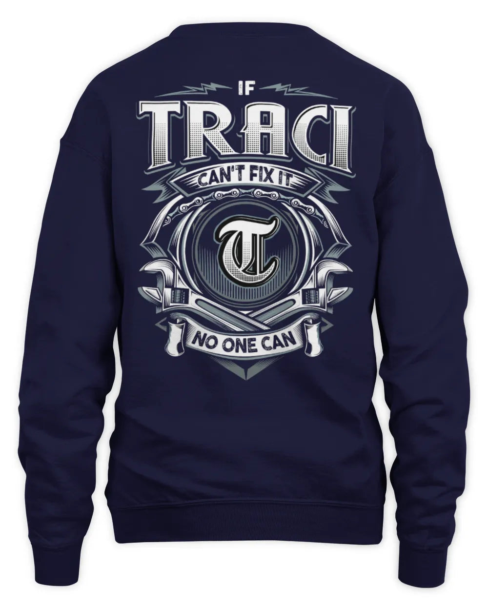 TRACI AP81-K4-626 - Personalized Ahmed Quote Apparel “If Ahmed Can't Fix It, No One Can” - Unisex Sweatshirt - Navy