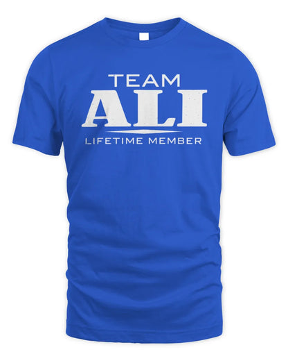 ALI BL62-K4-128 - Personalized “Team NAME Lifetime Member” - Unisex Standard T-Shirt - Royal
