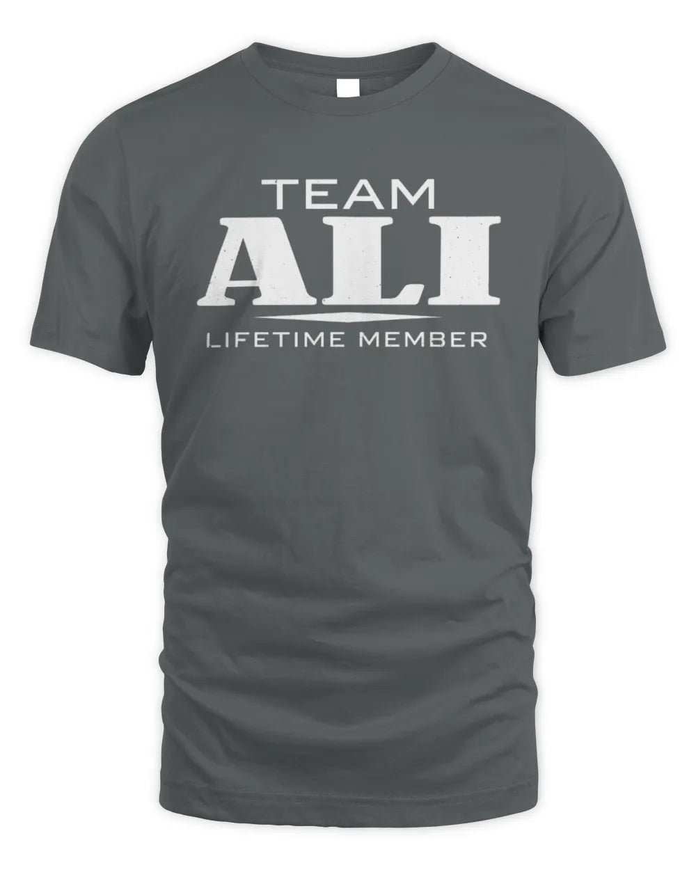 ALI BL62-K4-128 - Personalized “Team NAME Lifetime Member” - Unisex Standard T-Shirt - Charcoal
