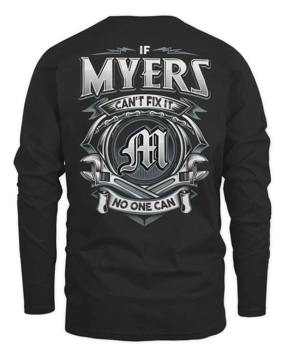 MYERS AP81-K4-626 - Personalized Ahmed Quote Apparel “If Ahmed Can't Fix It, No One Can” - Men's Long Sleeved T-Shirt - Black