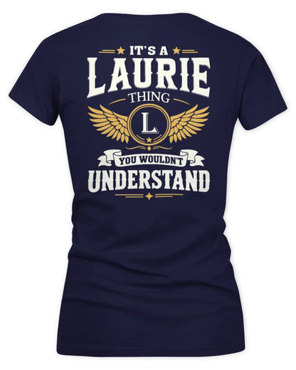 LAURIE KT06-M008 It’s a [NAME] Thing – You Wouldn’t Understand | Personalized Vintage T-Shirt - Women's V-Neck T-Shirt - Navy