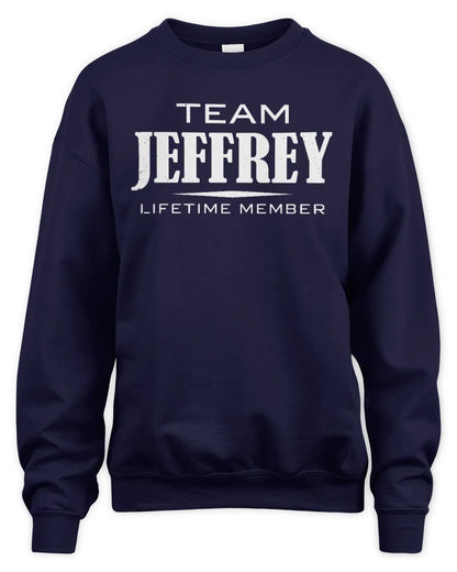 JEFFREY BL62-K4-128 - Personalized “Team NAME Lifetime Member” - Unisex Sweatshirt - Navy