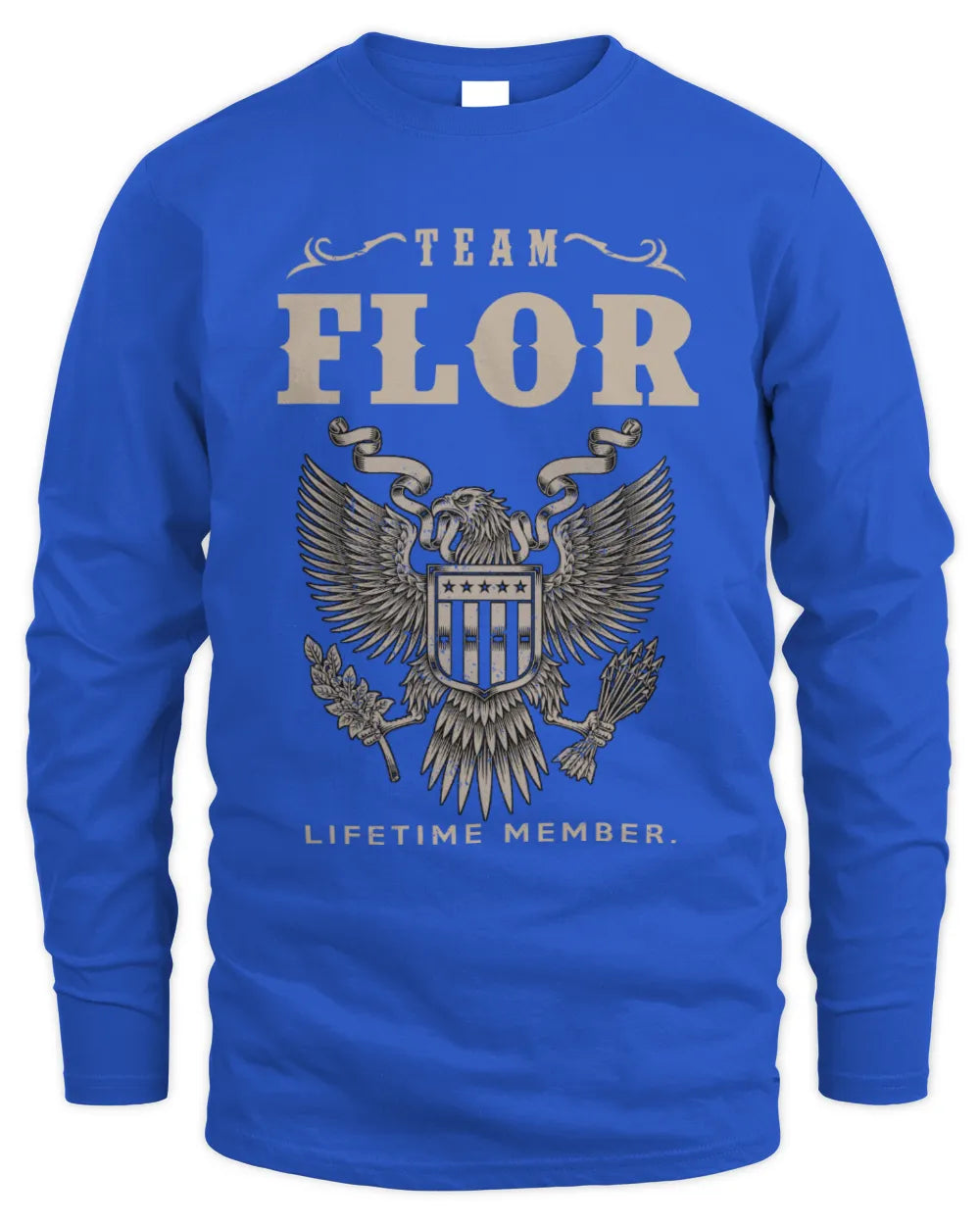 FLOR TP06-K82 – Personalized Classic Style Apparel “Team NAME Lifetime Member” - Men's Long Sleeved T-Shirt - Royal