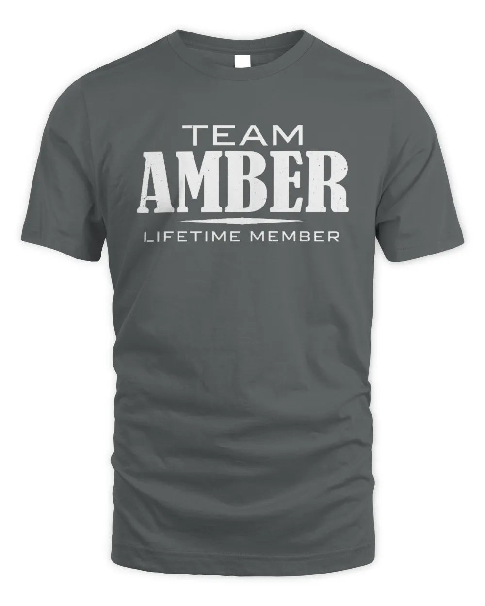 AMBER BL62-K4-128 - Personalized “Team NAME Lifetime Member” - Unisex Standard T-Shirt - Charcoal
