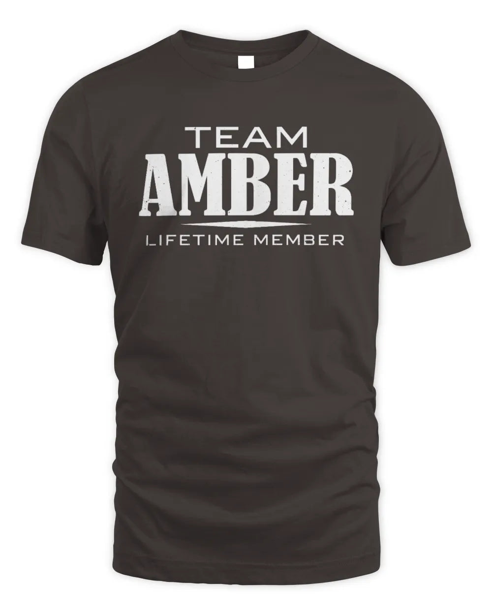 AMBER BL62-K4-128 - Personalized “Team NAME Lifetime Member” - Unisex Standard T-Shirt - Dark Chocolate