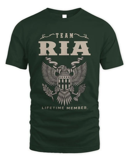 RIA TP06-K82 – Personalized Classic Style Apparel “Team NAME Lifetime Member” - Unisex Standard T-Shirt - Forest Green