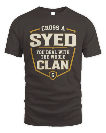 SYED NT1-K008 Cross A/An NAME, You Deal With the Whole Clan | Personalized Vintage T-Shirt - Unisex Standard T-Shirt - Dark Chocolate
