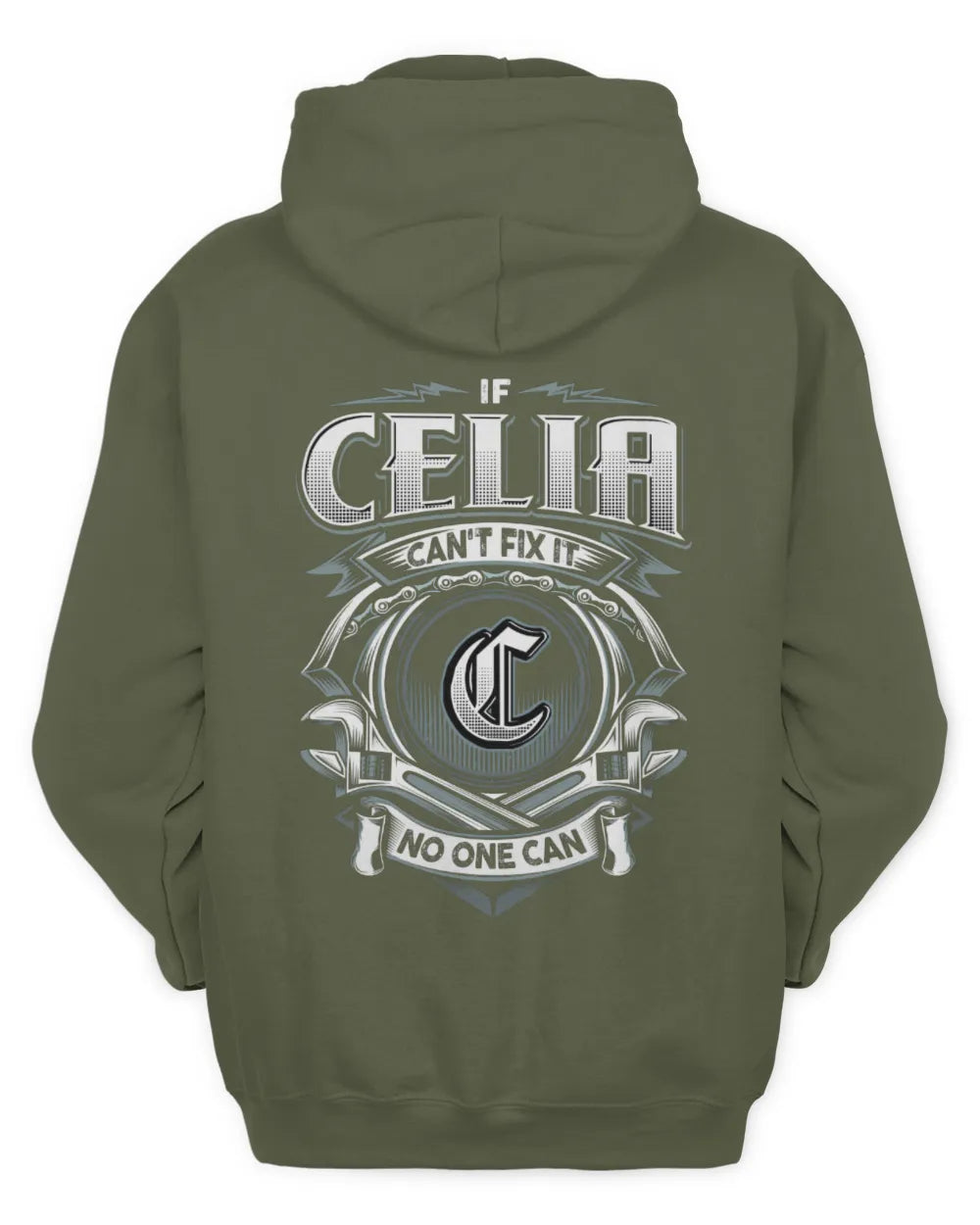 CELIA AP81-K4-626 - Personalized Ahmed Quote Apparel “If Ahmed Can't Fix It, No One Can” - Unisex Hoodie - Military Green