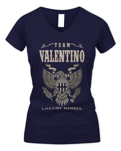 VALENTINO TP06-K82 – Personalized Classic Style Apparel “Team NAME Lifetime Member” - Women's V-Neck T-Shirt - Navy