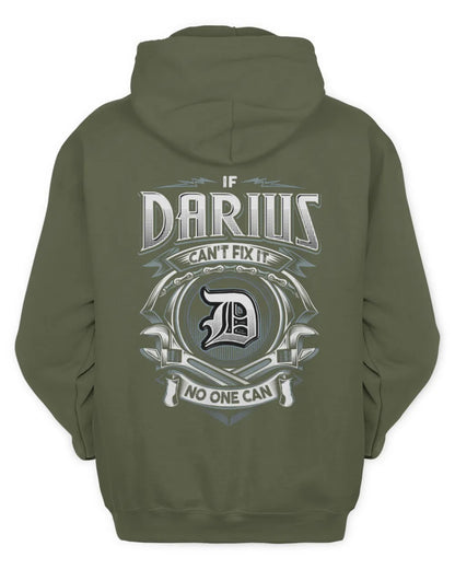 DARIUS AP81-K4-626 - Personalized Ahmed Quote Apparel “If Ahmed Can't Fix It, No One Can” - Unisex Hoodie - Military Green