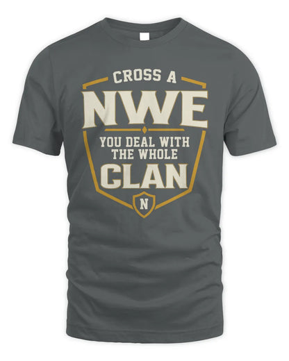 NWE NT1-K008 Cross A/An NAME, You Deal With the Whole Clan | Personalized Vintage T-Shirt - Unisex Standard T-Shirt - Charcoal