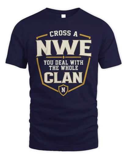 NWE NT1-K008 Cross A/An NAME, You Deal With the Whole Clan | Personalized Vintage T-Shirt - Unisex Standard T-Shirt - Navy