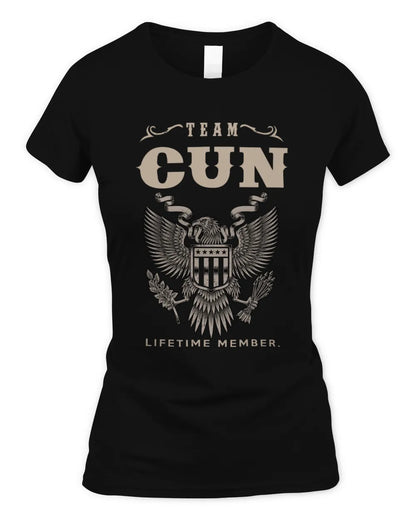 CUN TP06-K82 – Personalized Classic Style Apparel “Team NAME Lifetime Member” - Women's Standard T-Shirt - Black