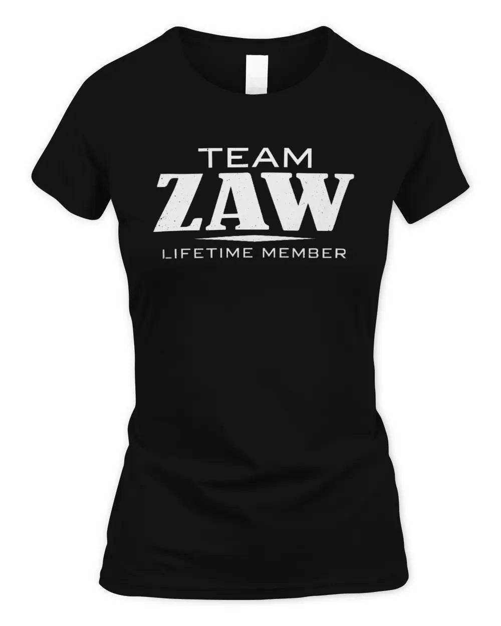 ZAW BL62-K4-128 - Personalized “Team NAME Lifetime Member” - Women's Standard T-Shirt - Black