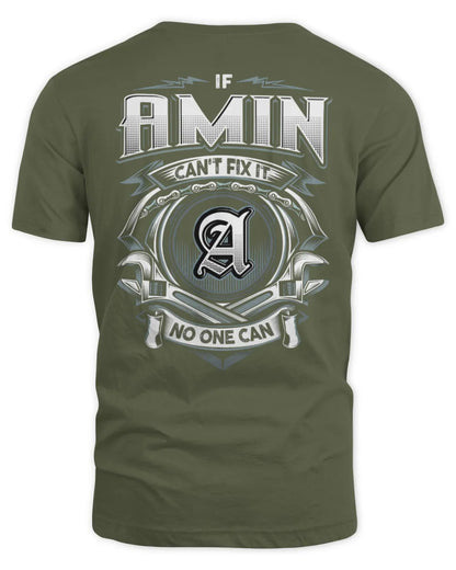 AMIN AP81-K4-626 - Personalized Ahmed Quote Apparel “If Ahmed Can't Fix It, No One Can” - Unisex Standard T-Shirt - Military Green