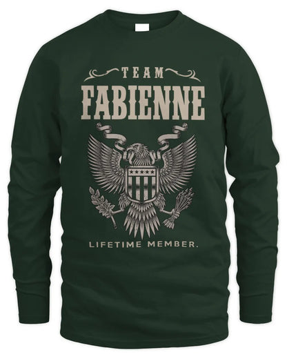 FABIENNE TP06-K82 – Personalized Classic Style Apparel “Team NAME Lifetime Member” - Men's Long Sleeved T-Shirt - Forest Green