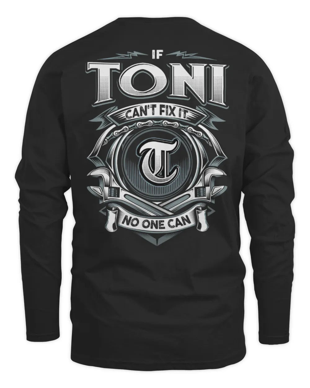 TONI AP81-K4-626 - Personalized Ahmed Quote Apparel “If Ahmed Can't Fix It, No One Can” - Men's Long Sleeved T-Shirt - Black