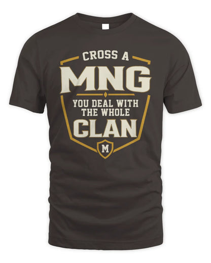 MNG NT1-K008 Cross A/An NAME, You Deal With the Whole Clan | Personalized Vintage T-Shirt - Unisex Standard T-Shirt - Dark Chocolate