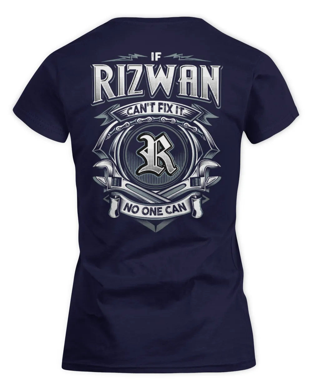RIZWAN AP81-K4-626 - Personalized Ahmed Quote Apparel “If Ahmed Can't Fix It, No One Can” - Women's Standard T-Shirt - Navy