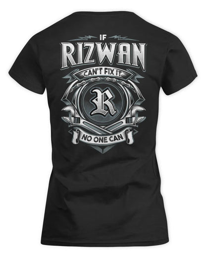 RIZWAN AP81-K4-626 - Personalized Ahmed Quote Apparel “If Ahmed Can't Fix It, No One Can” - Women's Standard T-Shirt - Black