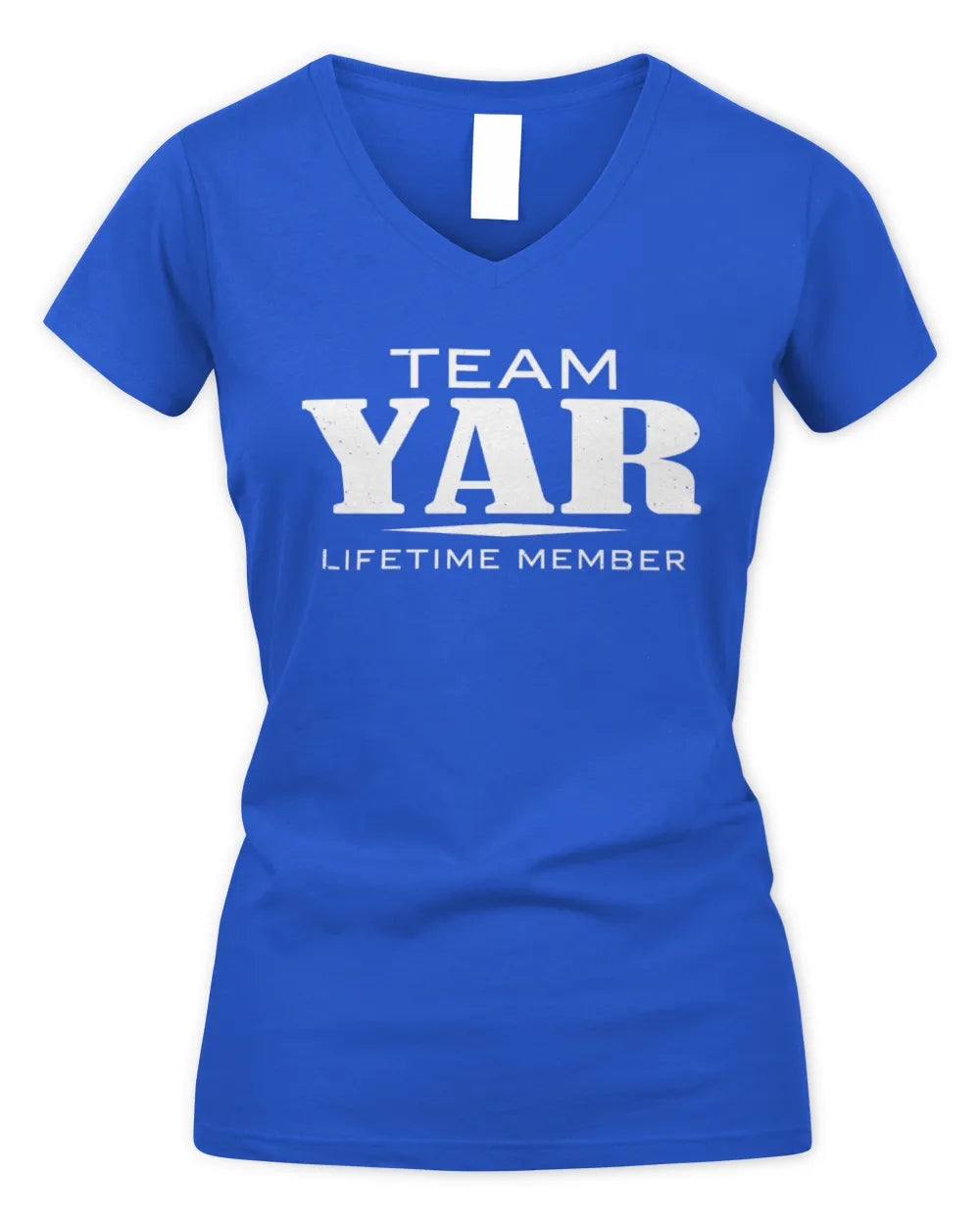 YAR BL62-K4-128 - Personalized “Team NAME Lifetime Member” - Women's V-Neck T-Shirt - Royal